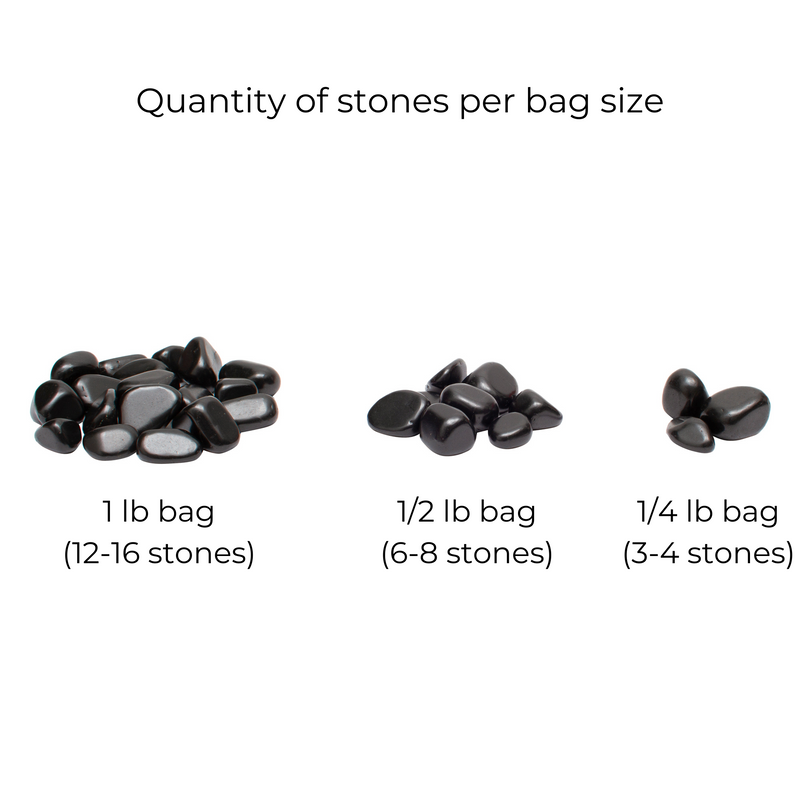 Quantity of polished shungite stones 