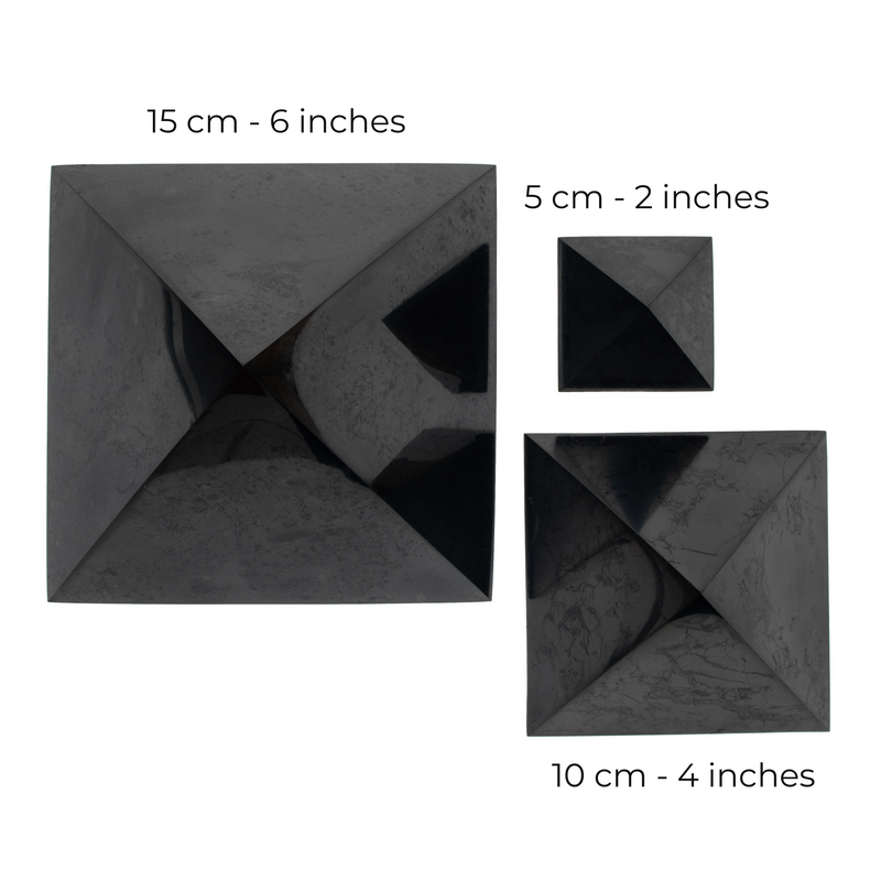 Shungite Pyramids sizes from top