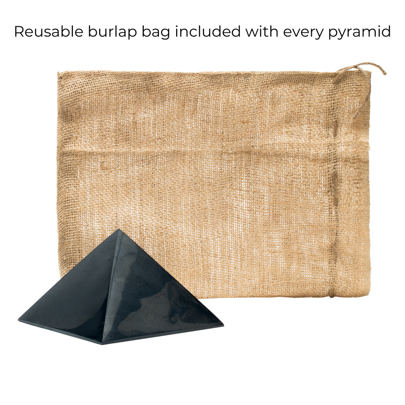 Shungite Pyramid with reusable burlap