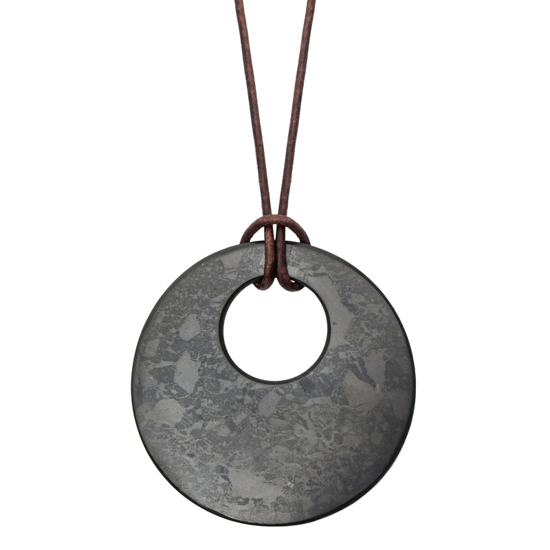 Tier III 'Circle in Circle' Style Shungite Necklace