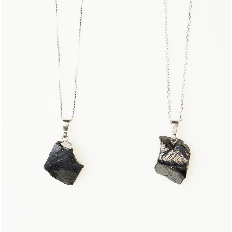 thumbnail image 2 of Shungite Pendant Shamrock Necklace – Polished Circle, EMF Protection & Healing Crystal 2 of 5